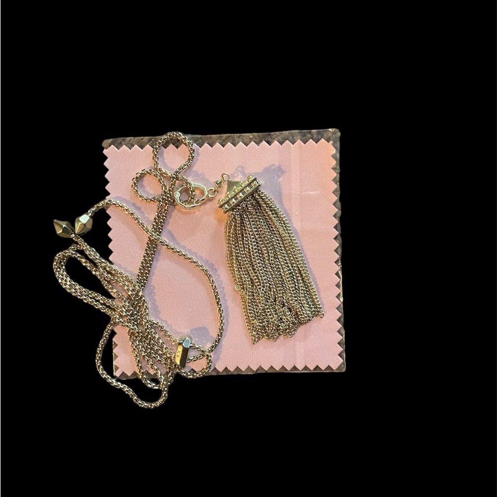 🔥Kendra Scott Slide Adjustable Necklace w/Color Bar Square Tassel Charm🔥